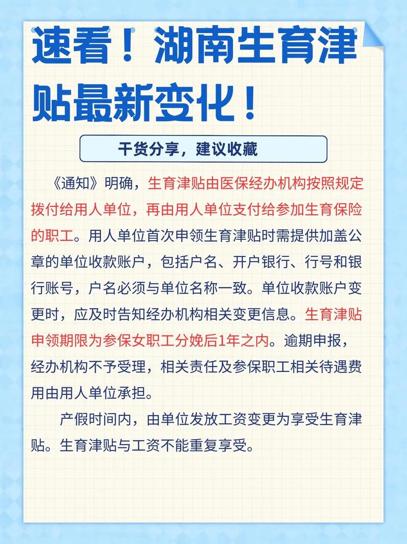 湖南生育津贴政策解读，最新动态及未来展望（2025版）
